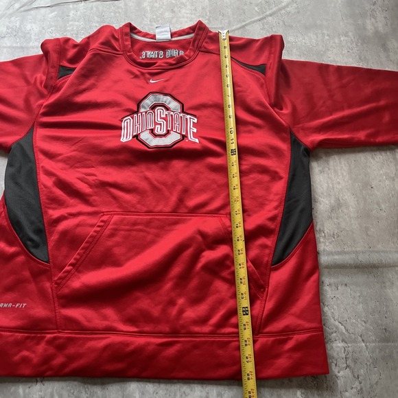 The Ohio State Buckeyes Nike Therma-Fit Mens L Red Fleece Pullover Sweatshirt - Picture 6 of 10